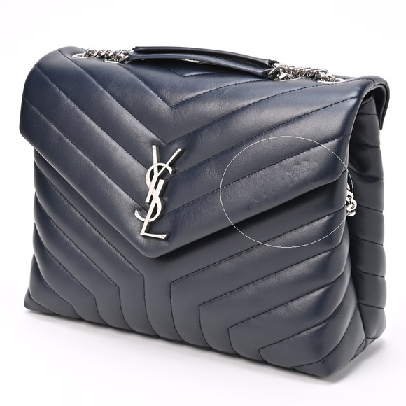 Saint Laurent Lulu Medium Chain Shoulder Bag Quilted Blue - Picture 3 of 10